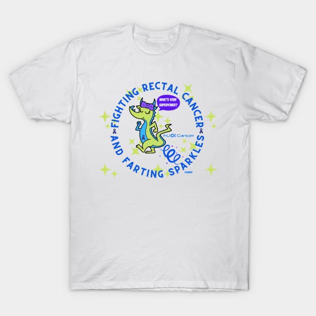 Fighting Rectal Cancer and Farting Sparkles Dragon T-Shirt by CCnDoc